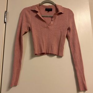 Cotton Candy LA pink collared top size small